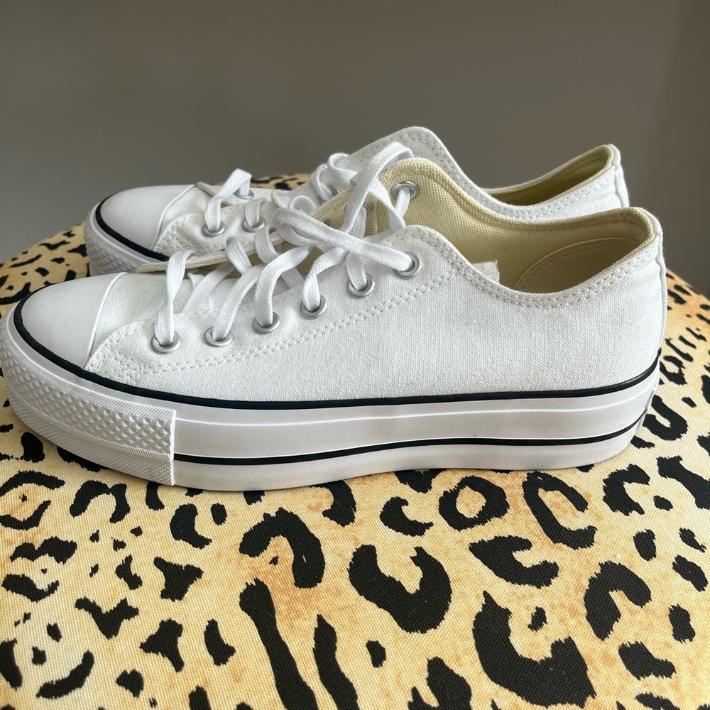 White Platform Converse